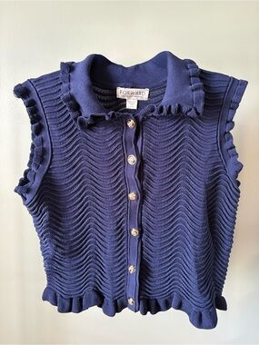 Forward Navy Knit Sleeveless Top 💙